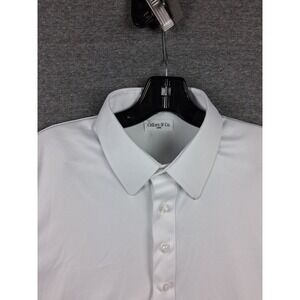 Collars Co Mens Shirt Large White Polo Casual Classic Preppy Workwear